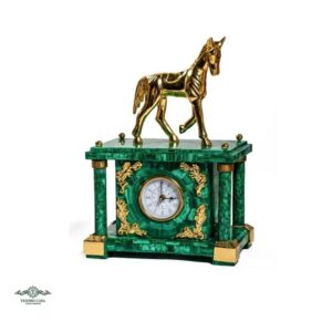 Luxury Malachite Horse Miniature Clock | Malachite Furniture