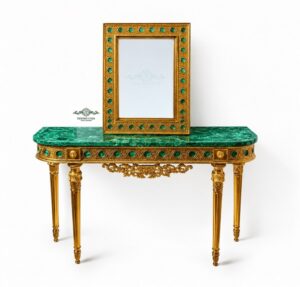 Malachite console table with mirrore | Malachite Home Decore